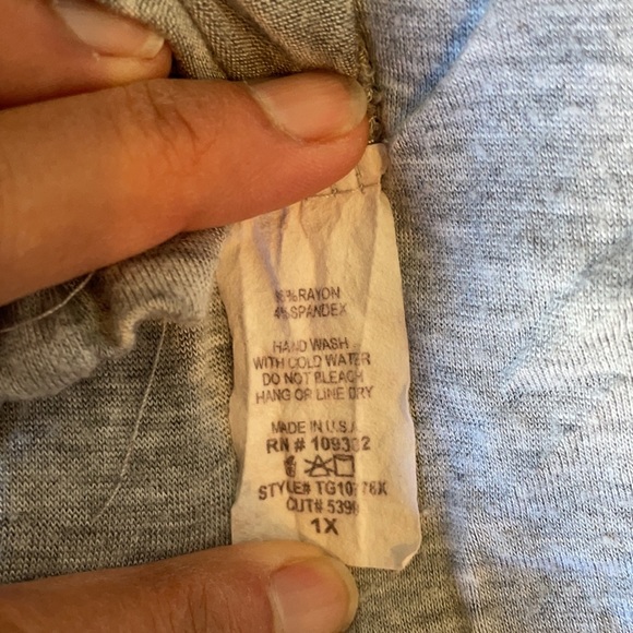 LAST CHANCE - Grey with Black Hoodie "Flawless" Tee, Size 1X - Picture 5 of 5